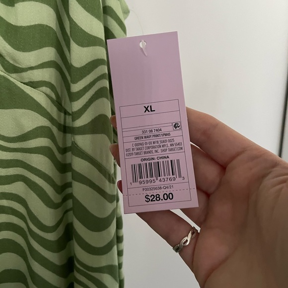 Wild Fable Green Wavy Midi Dress - Picture 5 of 6